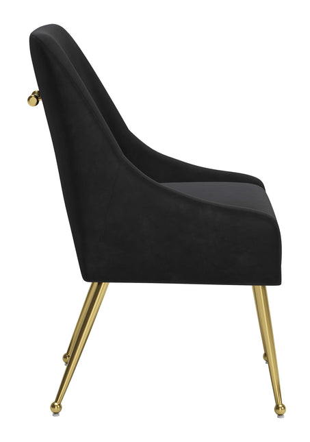 Maxine Dining Chair Black & Gold Chairs TriadCommerceInc   
