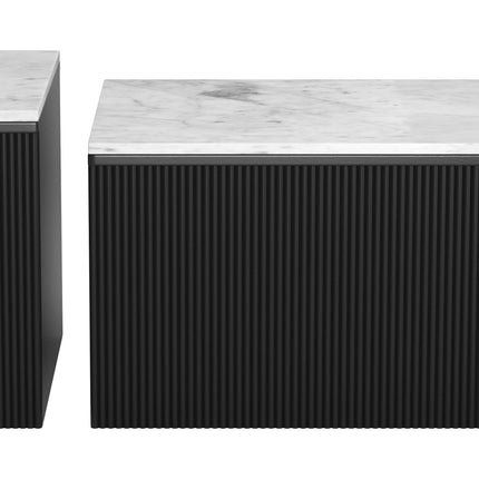 Ormara Coffee Table Set (2-Piece) White & Black Coffee Tables TriadCommerceInc   