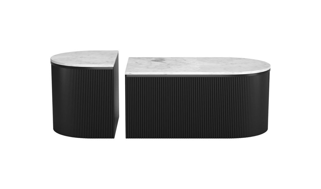 Ormara Coffee Table Set (2-Piece) White & Black Coffee Tables TriadCommerceInc   