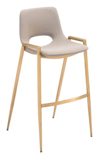 Desi Barstool (Set of 2) Beige & Gold Barstools TriadCommerceInc Default Title  