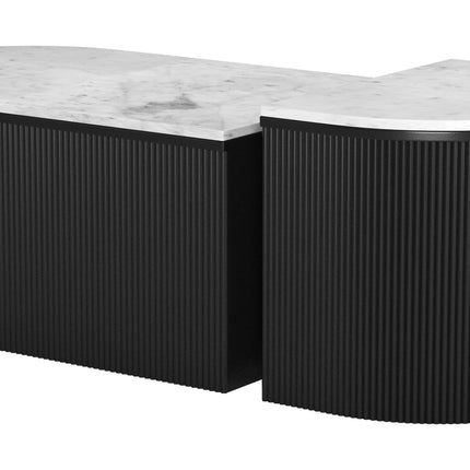 Ormara Coffee Table Set (2-Piece) White & Black Coffee Tables TriadCommerceInc   