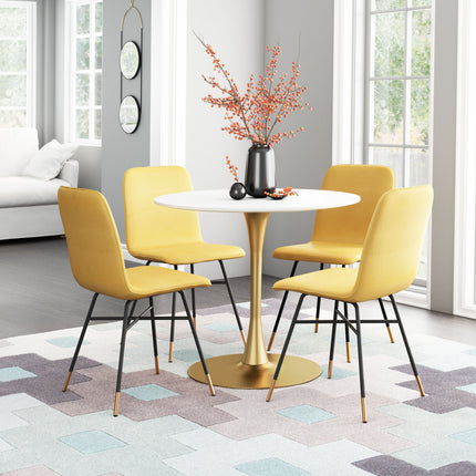 Var Dining Chair (Set of 2) Yellow Chairs TriadCommerceInc   