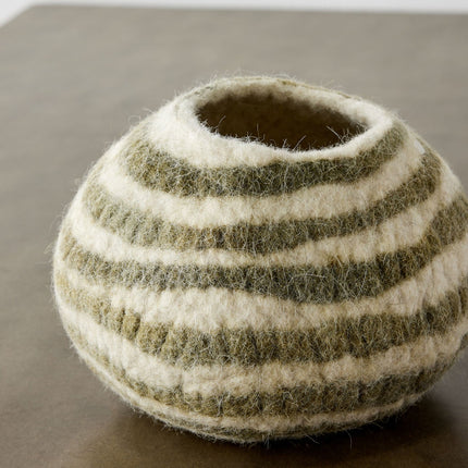 Olive Green Pathways Decorative Wool Ukhamba Bowl Baskets & Vessels TriadCommerceInc