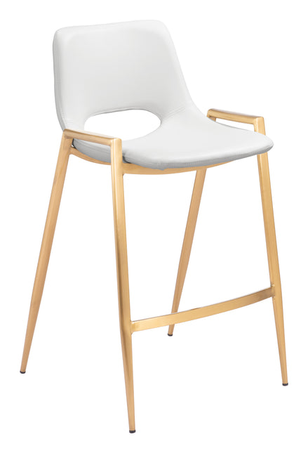 Desi Counter Stool (Set of 2) White & Gold Counter Stools TriadCommerceInc Default Title  