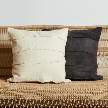 Layered Hand-Felted Merino Wool Throw Pillow Pillows TriadCommerceInc