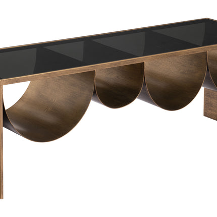Reed Coffee Table Brass & Black Coffee Tables TriadCommerceInc   