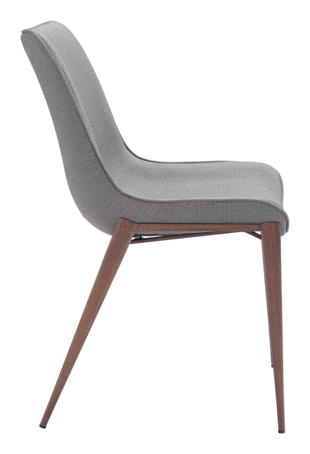 Magnus Dining Chair (Set of 2) Slate Gray & Walnut Chairs TriadCommerceInc   