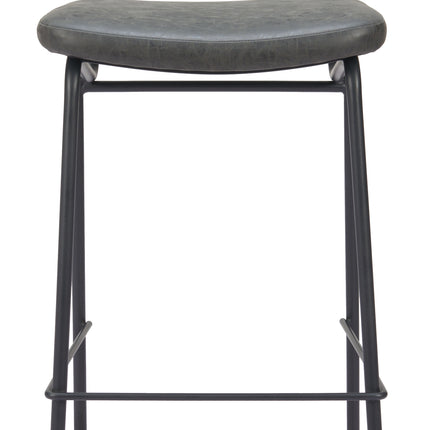 Charon Barstool (Set of 2) Vintage Black Barstools TriadCommerceInc   