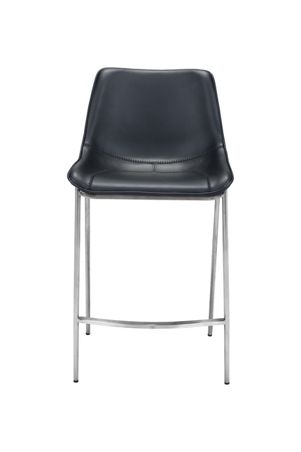 Magnus Counter Stool (Set of 2) Black & Silver Counter Stools TriadCommerceInc   