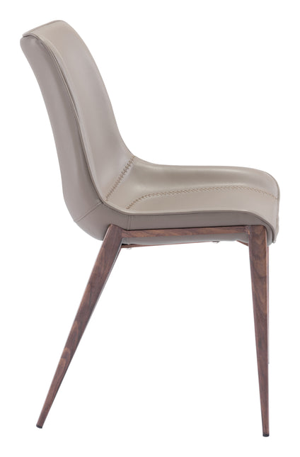 Magnus Dining Chair (Set of 2) Brown & Walnut Chairs TriadCommerceInc   