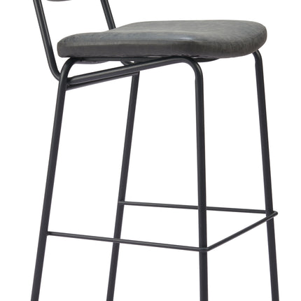 Charon Barstool (Set of 2) Vintage Black Barstools TriadCommerceInc   
