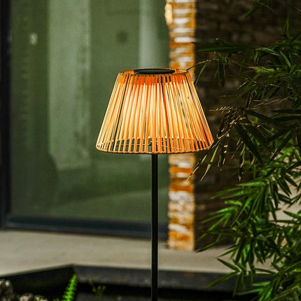 Outdoor Rattan Solar Floor Lamp Floor Lamps TriadCommerceInc