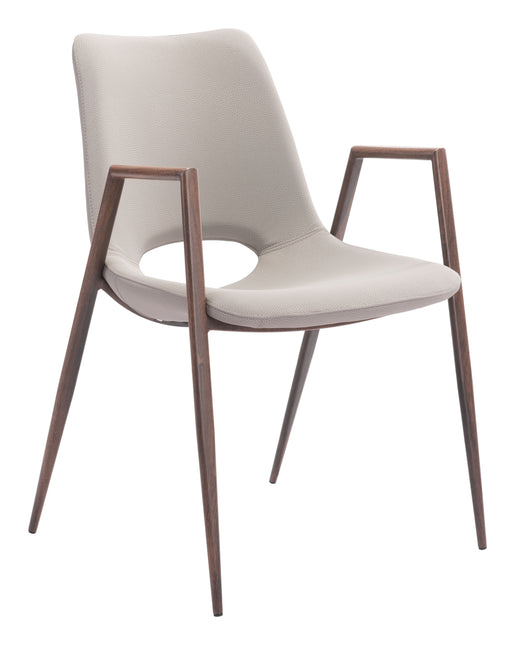 Desi Dining Chair (Set of 2) Beige & Walnut Chairs TriadCommerceInc Default Title  