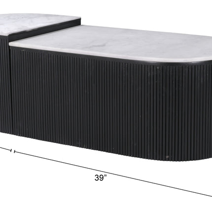 Ormara Coffee Table Set (2-Piece) White & Black Coffee Tables TriadCommerceInc   