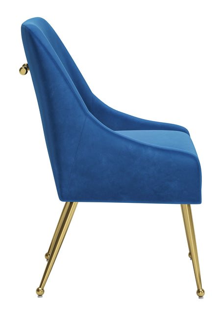 Maxine Dining Chair Navy Blue & Gold Chairs TriadCommerceInc   