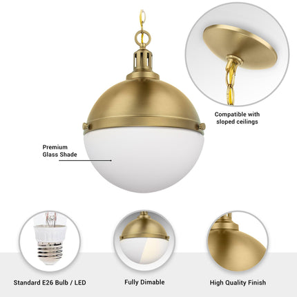 Aaron 12" 2-Light Gold Dimmable Pendant Light Fixture Home Decor > Lighting > Ceiling Lights > Pendant Lights TriadCommerceInc