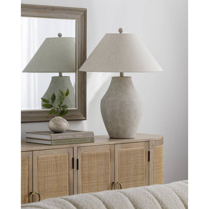 Paarlo Global Beige Table Lamp Home Decor > Lighting > Lamp > Table Lamps TriadCommerceInc