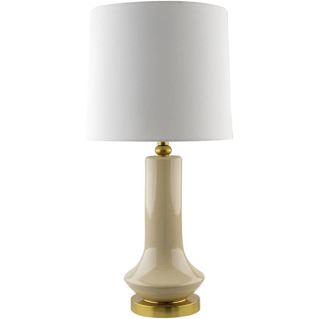Tedd Global Cream/Gold Table Lamp Home Decor > Lighting > Lamp > Table Lamps TriadCommerceInc 26"H x 13"W x 13"D