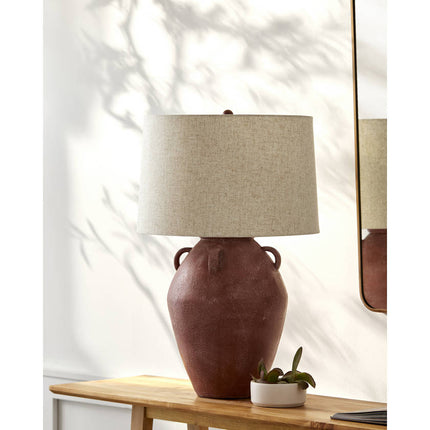 Kabir Global Red Table Lamp Home Decor > Lighting > Lamp > Table Lamps TriadCommerceInc