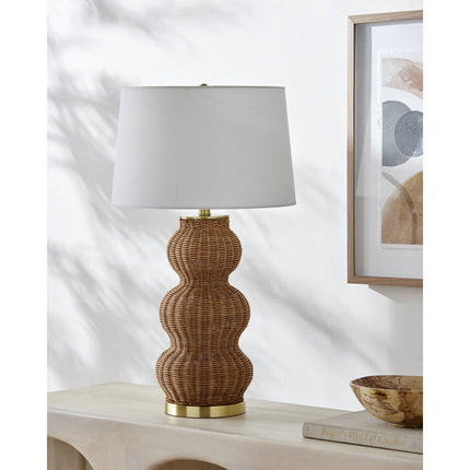 Ulanda Traditional Tan Table Lamp Home Decor > Lighting > Lamp > Table Lamps TriadCommerceInc