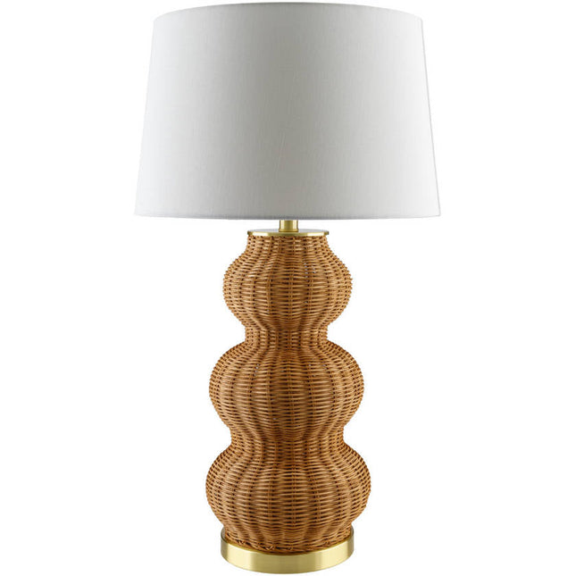 Ulanda Traditional Tan Table Lamp Home Decor > Lighting > Lamp > Table Lamps TriadCommerceInc 28"H x 16"W x 16"D
