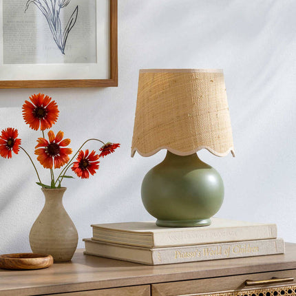 Kolleen Cottage Green/Beige Table Lamp Home Decor > Lighting > Lamp > Table Lamps TriadCommerceInc