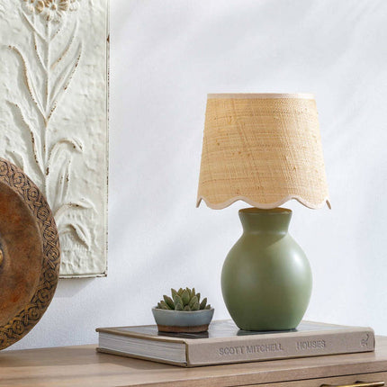 Reann Cottage Green/Beige Table Lamp Home Decor > Lighting > Lamp > Table Lamps TriadCommerceInc