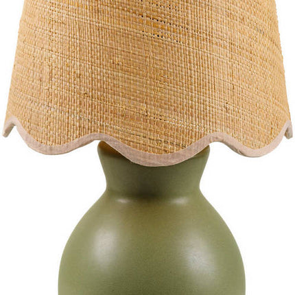 Reann Cottage Green/Beige Table Lamp Home Decor > Lighting > Lamp > Table Lamps TriadCommerceInc 15"H x 8"W x 8"D