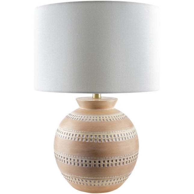 Dino Traditional Brick/White Table Lamp Lighting TriadCommerceInc 21"H x 14"W x 14"D