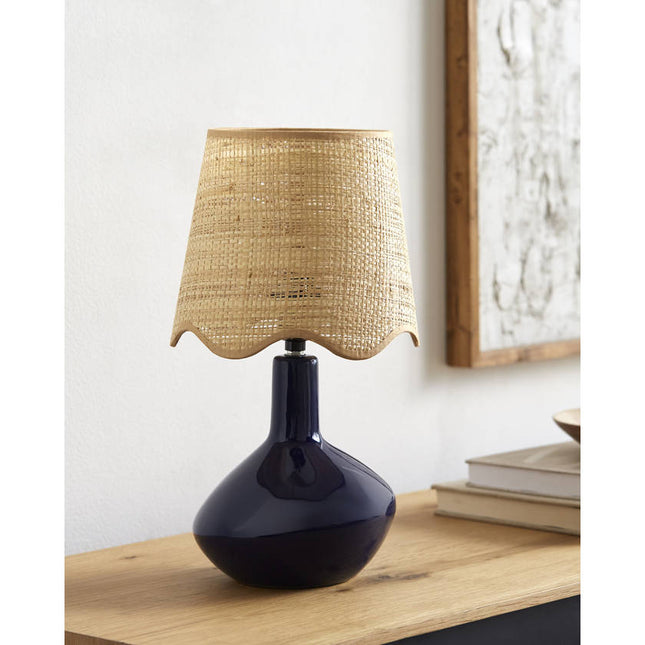 Eiman Rustic Dark Blue Table Lamp Home Decor > Lighting > Lamp > Table Lamps TriadCommerceInc
