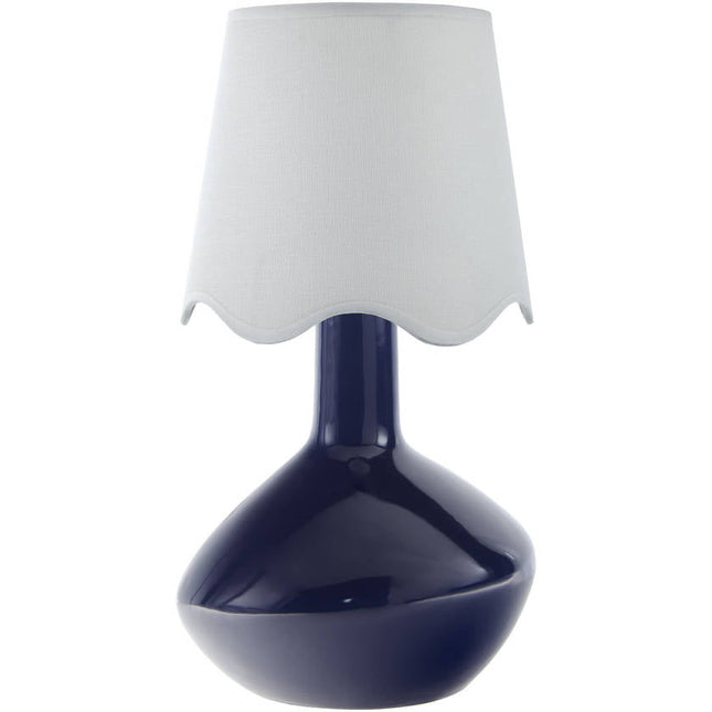 Eiman Rustic White/Dark Blue Table Lamp Home Decor > Lighting > Lamp > Table Lamps TriadCommerceInc 15"H x 9"W x 9"D