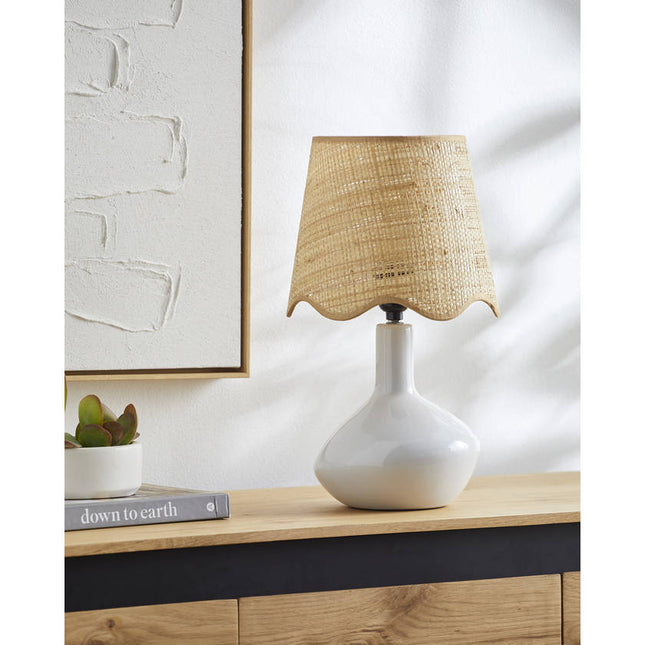 Eiman Rustic Wheat/White Table Lamp Home Decor > Lighting > Lamp > Table Lamps TriadCommerceInc