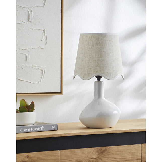 Eiman Rustic White/Wheat Table Lamp Lighting TriadCommerceInc
