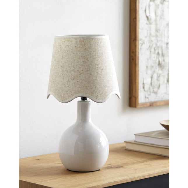 Rondy Rustic White/Wheat Table Lamp Lighting TriadCommerceInc