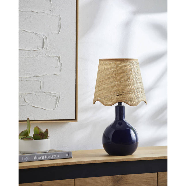 Rondy Rustic Dark Blue Table Lamp Home Decor > Lighting > Lamp > Table Lamps TriadCommerceInc