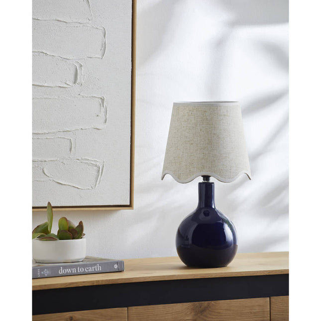 Rondy Rustic Dark Blue/Wheat Table Lamp Lighting TriadCommerceInc