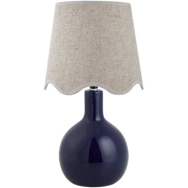 Rondy Rustic Dark Blue/Wheat Table Lamp Lighting TriadCommerceInc 15"H x 9"W x 9"D