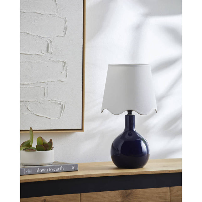 Rondy Rustic Dark Blue/White Table Lamp Home Decor > Lighting > Lamp > Table Lamps TriadCommerceInc
