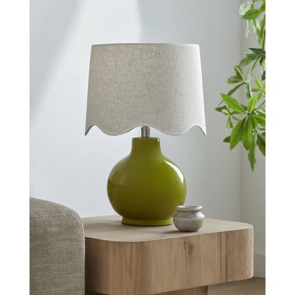 Tereza Rustic Green/Wheat Table Lamp Lighting TriadCommerceInc