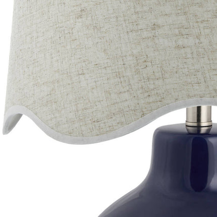 Tereza Rustic Dark Blue/Wheat Table Lamp Lighting TriadCommerceInc