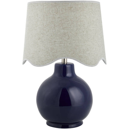 Tereza Rustic Dark Blue/Wheat Table Lamp Lighting TriadCommerceInc 22"H x 15"W x 15"D