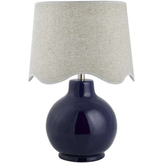 Tereza Rustic Dark Blue/Wheat Table Lamp Lighting TriadCommerceInc 22"H x 15"W x 15"D