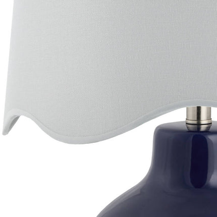 Tereza Rustic Dark Blue/White Table Lamp Lighting TriadCommerceInc
