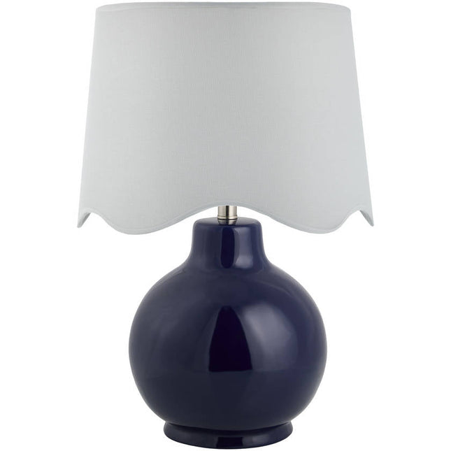Tereza Rustic Dark Blue/White Table Lamp Lighting TriadCommerceInc 22"H x 15"W x 15"D