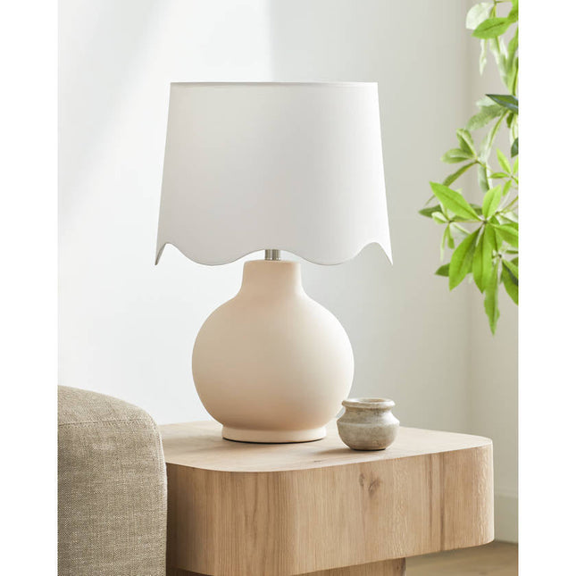 Tereza Rustic Cream/White Table Lamp Lighting TriadCommerceInc