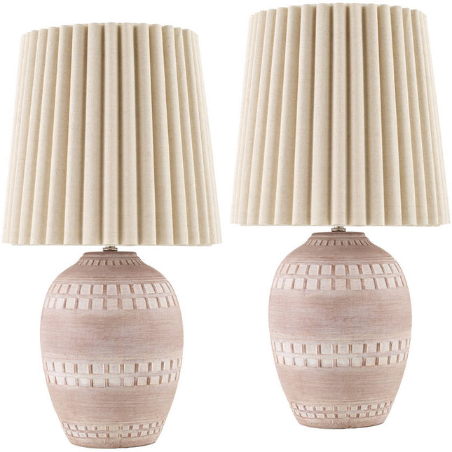 Jon Modern Blush Table Lamp Home Decor > Lighting > Lamp > Table Lamps TriadCommerceInc 19"H x 8"W x 8"D