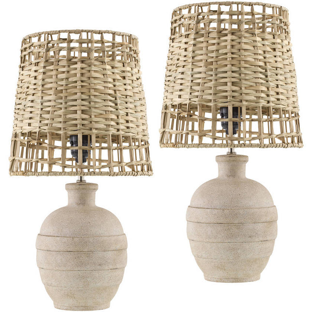 Michiko Modern Cream Table Lamp Lighting TriadCommerceInc 19"H x 8"W x 8"D