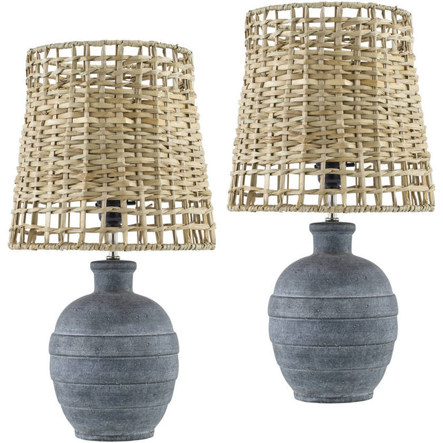 Michiko Modern Gray Table Lamp Home Decor > Lighting > Lamp > Table Lamps TriadCommerceInc 19"H x 8"W x 8"D