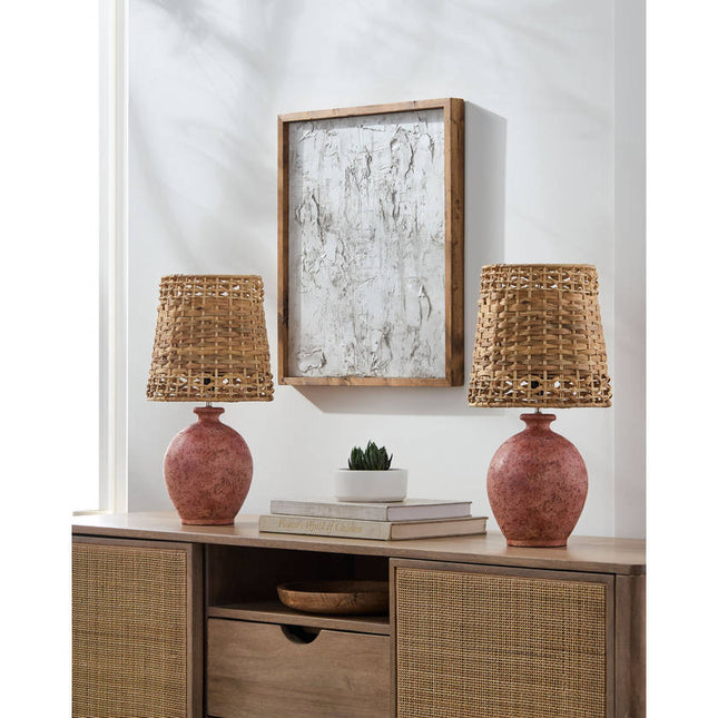 Shameeka Modern Blush Table Lamp Lighting TriadCommerceInc