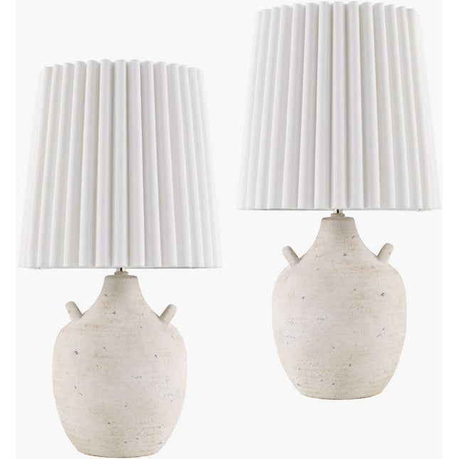 Jeronimo Modern Cream Table Lamp Home Decor > Lighting > Lamp > Table Lamps TriadCommerceInc 19"H x 8"W x 8"D